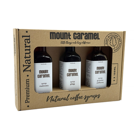 Mount Caramel - Zestaw syropów 3 x 100ml Malina - Glogg - Grzaniec Jabłkowy