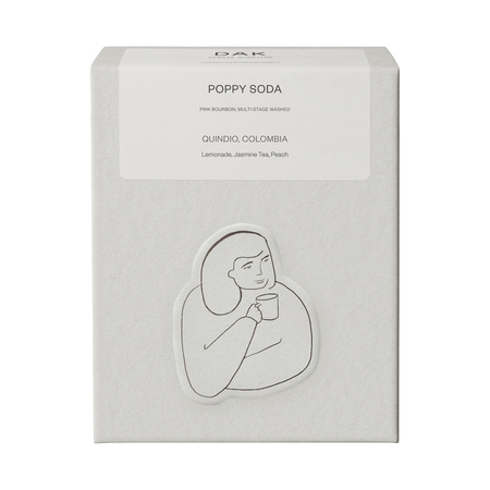 DAK Coffee Roasters - kawa ziarnista Kolumbia Poppy Soda Pink Bourbon Multi Stage Washed Filter 200 g