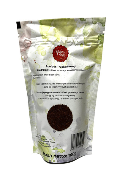Herbata liściasta Rooibos Truskawkowy 100g Quba Caffe