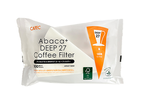Filtry papierowe do kawy Cafec Deep 27 Abaca+ 100 sztuk, cup1