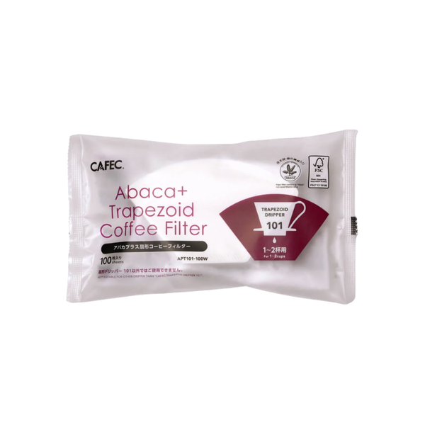 Filtr papierowy trapezowy Cafec Abaca+ biały cup1-2 100 szt.