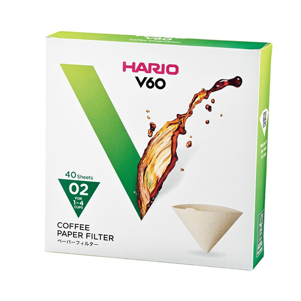 Hario Filtry papierowe do kawy brązowe - V60-02-1-4 cups 40 Sztuk