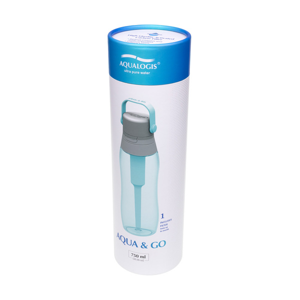 Butelka Filtrująca Aqualogis Aqua&Go Tritan – Niebieska 750ml