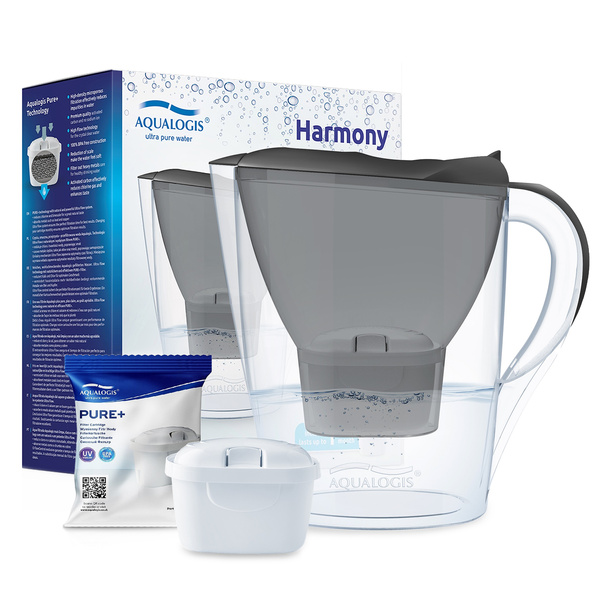 Dzbanek filtrujący Aqualogis Harmony – Grafitowy 2,6L