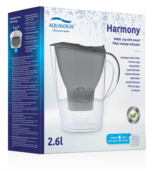 Dzbanek filtrujący Aqualogis Harmony – Grafitowy 2,6L