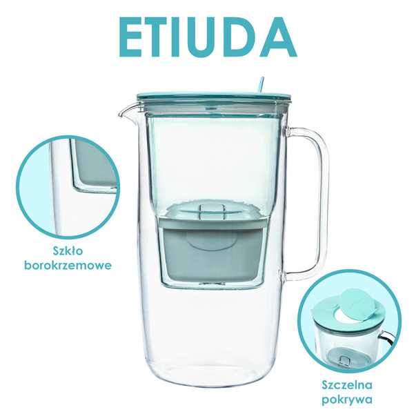 Szklany dzbanek filtrujący Aqualogis Etiuda – Niebieski 2,9L