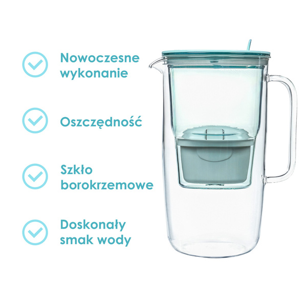 Szklany dzbanek filtrujący Aqualogis Etiuda – Niebieski 2,9L