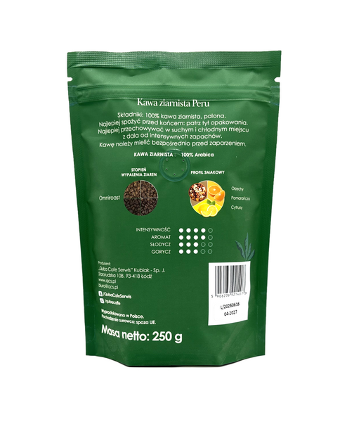 Kawa ziarnista Peru Grade 1 SHG 250 g – 100% Arabica – Quba Caffe