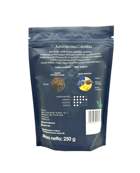 Kawa ziarnista Kolumbia 250 g – 100% Arabica – Quba Caffe