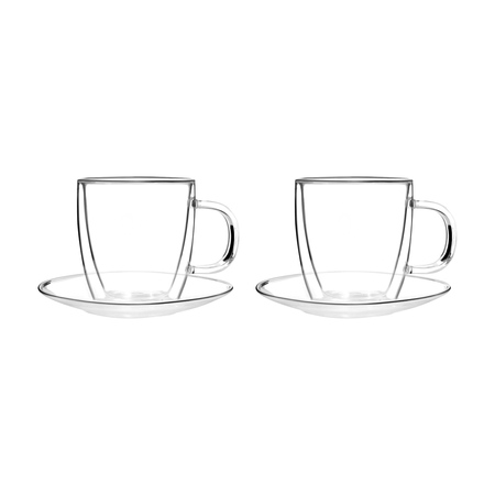 Vialli Design - Zestaw 2 filiżanek ze spodkami Amo 250 ml