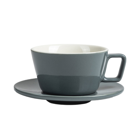 Espresso Gear - Filiżanka do cappuccino ze spodkiem Peakabrew szara 250 ml