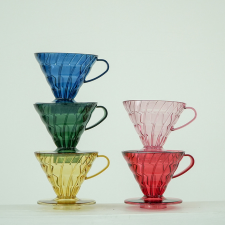 Hario - Dripper plastikowy V60-02 Tsukimi Yellow żółty