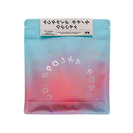 Spojka - kawa ziarnista bezkofeinowa Kolumbia Purple Rain Honey Grape Sugarcane Omniroast 200 g