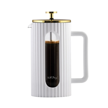 Vialli Design - French press Livio 1 l biało-złoty