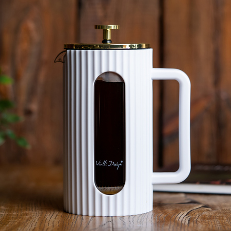 Vialli Design - French press Livio 1 l biało-złoty